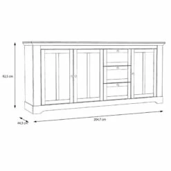 Buffet 204cm 3 Portes 3 Tiroirs - ANGELE -HOME24 Soldes 00209f7b51184391bef80f69d50ecac1