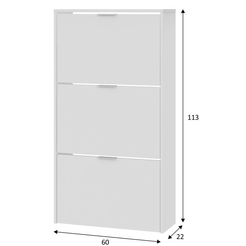 Meuble à Chaussures 3 Portes Rubi 7 Meuble à Chaussures 3 Portes Rubi – Image 5