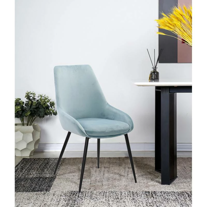 2 Chaises En Velours Bleu - JAZZY 4 2 Chaises En Velours Bleu - JAZZY – Image 2