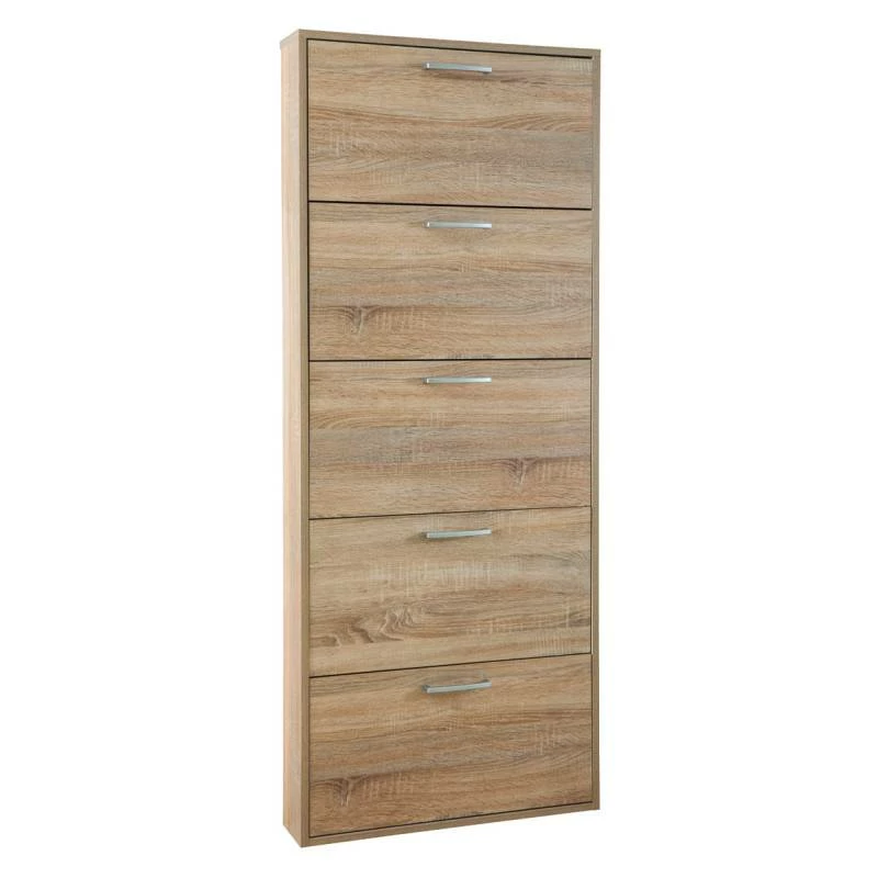 Meuble Chaussures Chêne H.164 Cm - TIDY 3 Meuble Chaussures Chêne H.164 Cm - TIDY