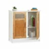 Meuble Dessous De Lavabo Portes Bambou