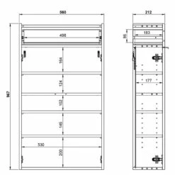 Meuble à Chaussures Ameca 56 Cm 29 Meuble à Chaussures Ameca 56 Cm -HOME24 Soldes 1000383151 230418 500 SKETCH DETAILS P000000001000383151 sketch
