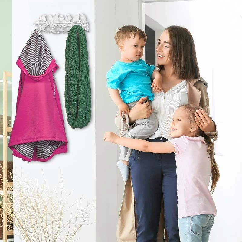 Portemanteau Blanc Design Oiseaux 5 Portemanteau Blanc Design Oiseaux – Image 3