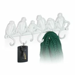Portemanteau Blanc Brillant Design Singe