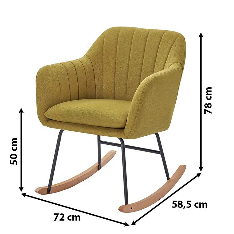 Fauteuil ELSA Tissu Gris Rocking Chair 20 Fauteuil ELSA Tissu Gris Rocking Chair – Image 18