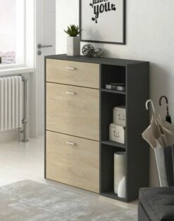 Meuble Chaussures Chêne/Gris Anthracite 36 Meuble Chaussures Chêne/Gris Anthracite -HOME24 Soldes 1f88329dfbdb4faea4205274f6339a2a