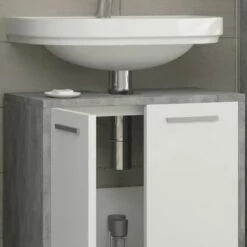 Meuble Sous-lavabo Kiko Béton/blanc -HOME24 Soldes 2509ddec04aa4b96ab1e3c34e65b3ab1