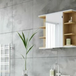 Armoire De Toilette Aquis Blanc/chêne -HOME24 Soldes 26e4dc963b154d3e9e901571e9f628dd