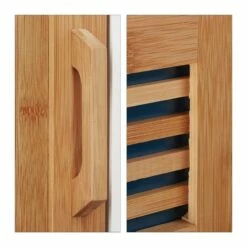 Placard Salle De Bain Blanc Porte Bambou -HOME24 Soldes 296b9469f8424136b800d373921bf1ad