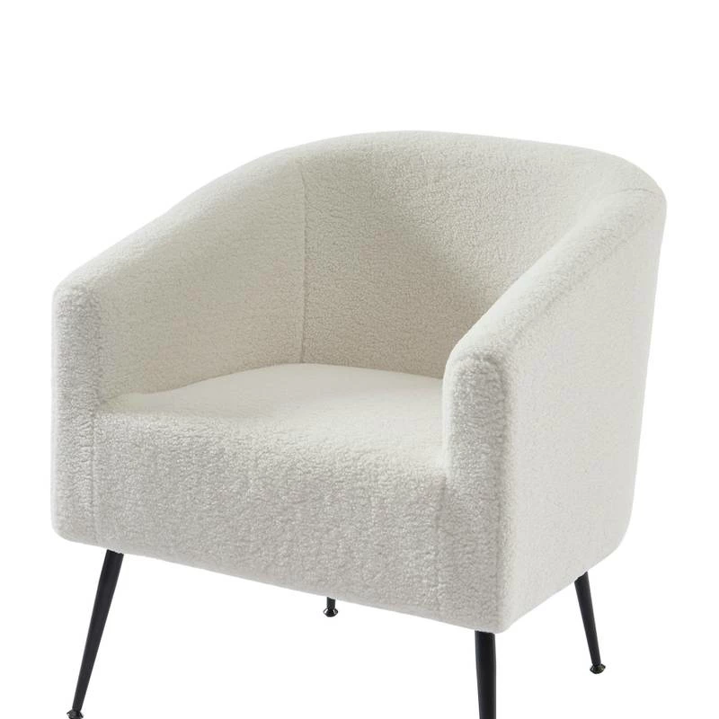 Fauteuil TOMMY En Tissu Bouclette Blanc 7 Fauteuil TOMMY En Tissu Bouclette Blanc – Image 5