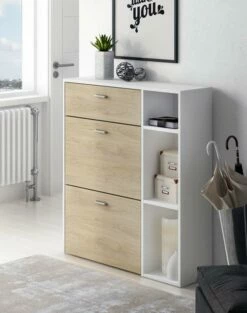 Set M.Chaussures Chêne/blanc Et Biblio -HOME24 Soldes 2b1bef118eb54a3d858e17a8717b6b9d