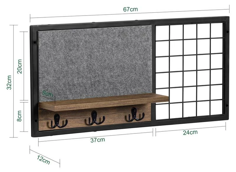 Étagère Murale Avec Tableau Mémo FHK20-N 10 Étagère Murale Avec Tableau Mémo FHK20-N – Image 8