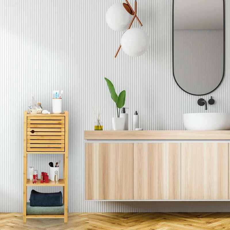 Étagère De Salle De Bain En Bambou 4 Étagère De Salle De Bain En Bambou – Image 2