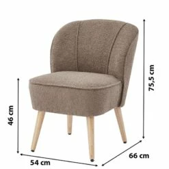 Fauteuil TIVOLI Tissu Bouclette Kaki -HOME24 Soldes 30c8d3839d50412cae3745fcdfeaa700