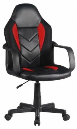 Fauteuil Bureau Simili Noir Et Rouge