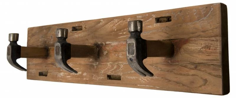 Portemanteau Mural 3 Crochets Teck 3 Portemanteau Mural 3 Crochets Teck