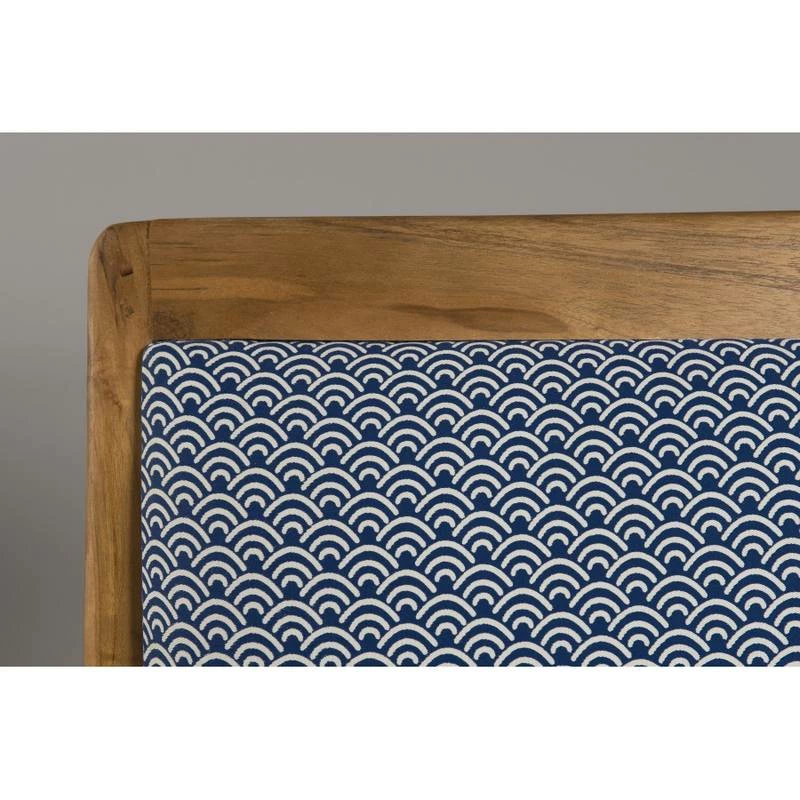 Fauteuil En Teck Tissu Bleu 6 Fauteuil En Teck Tissu Bleu – Image 4