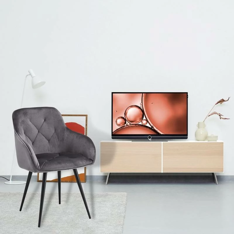 Chaises à Accoudoirs Nadja Gris Lot De 2 4 Chaises à Accoudoirs Nadja Gris Lot De 2 – Image 2