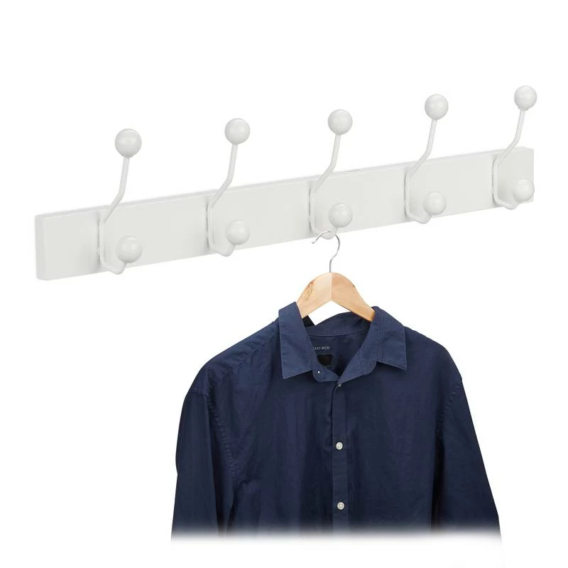 Portemanteau Mural Blanc 5 Crochets 6 Portemanteau Mural Blanc 5 Crochets – Image 4