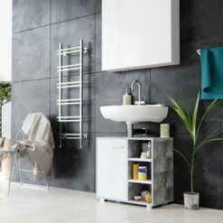 Meuble Sous-lavabo Perry Béton/blanc -HOME24 Soldes 420e68181e95468e8308d9413c3444ec