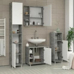 Meuble Sous-lavabo Fynn Blanc Béton -HOME24 Soldes 42a156459e074b749edd0456e7cda945