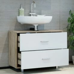 Meuble Sous-lavabo Ilias Sonoma/blanc -HOME24 Soldes 4a3c6c58c16c455d89db43157262adf7