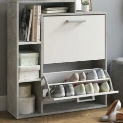 Meuble à Chaussures Orlando Blanc/béton 14 Meuble à Chaussures Orlando Blanc/béton -HOME24 Soldes 4a6f62859ec14c01ac348f672431f680