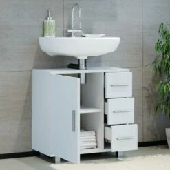 Meuble Sous-lavabo Ilias 60cm Blanc 10 Meuble Sous-lavabo Ilias 60cm Blanc -HOME24 Soldes 520b55cd159a48459b64751358644760