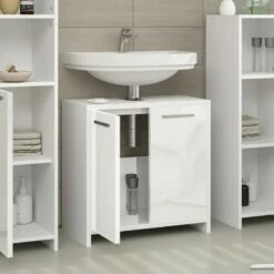 Meuble Sous-lavabo Kiko Blanc Brillant -HOME24 Soldes 52afe369be354d8cab5350afccddd996