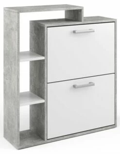 Meuble à Chaussures Orlando Blanc/béton