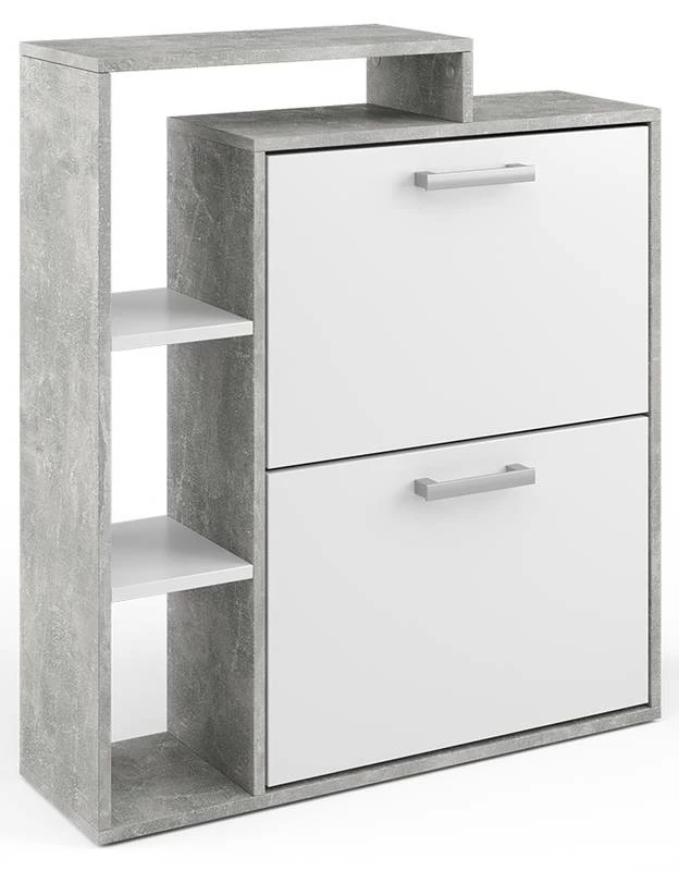 Meuble à Chaussures Orlando Blanc/béton 3 Meuble à Chaussures Orlando Blanc/béton