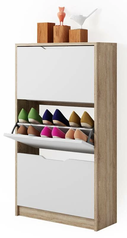 Meuble à Chaussures Luca Sonoma/blanc 3 Meuble à Chaussures Luca Sonoma/blanc