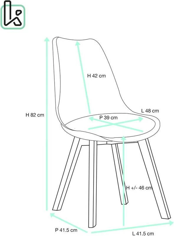 Chaises Scandinaves Avec Coussin LAO 8 Chaises Scandinaves Avec Coussin LAO – Image 6