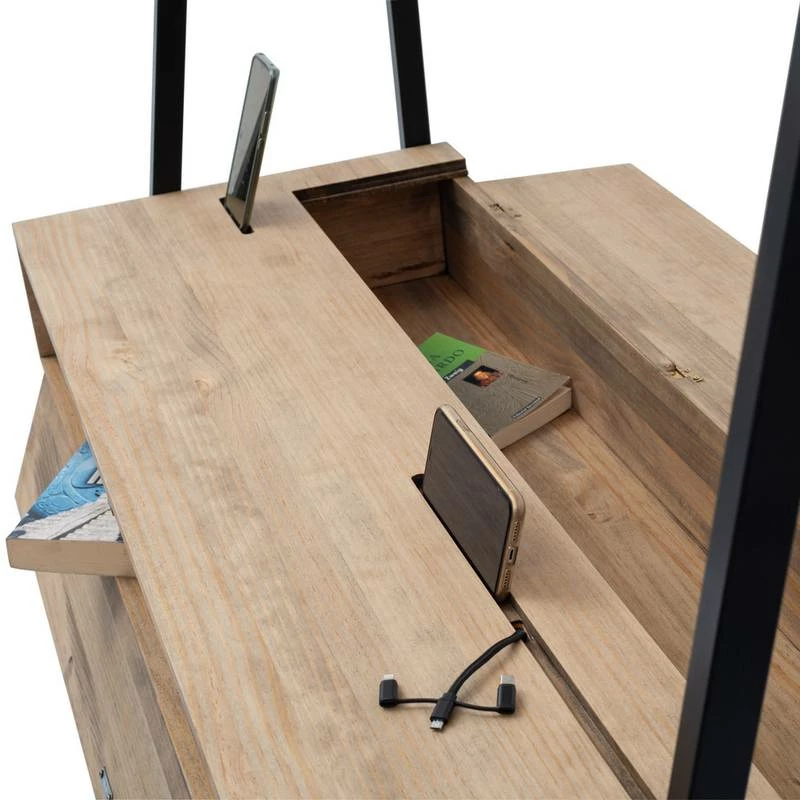 Coiffeuse 121x48x144 Cm Noir-Vieilli 7 Coiffeuse 121x48x144 Cm Noir-Vieilli – Image 5