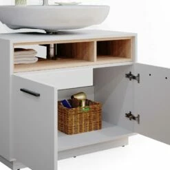 Meuble Sous-lavabo Beatrice Blanc/sonoma -HOME24 Soldes 5f2353b47ed24a858628c7df6ad962a8