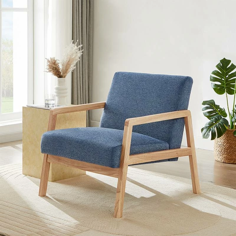 Fauteuil BONIFACIO En Tissu Bleu 4 Fauteuil BONIFACIO En Tissu Bleu – Image 2