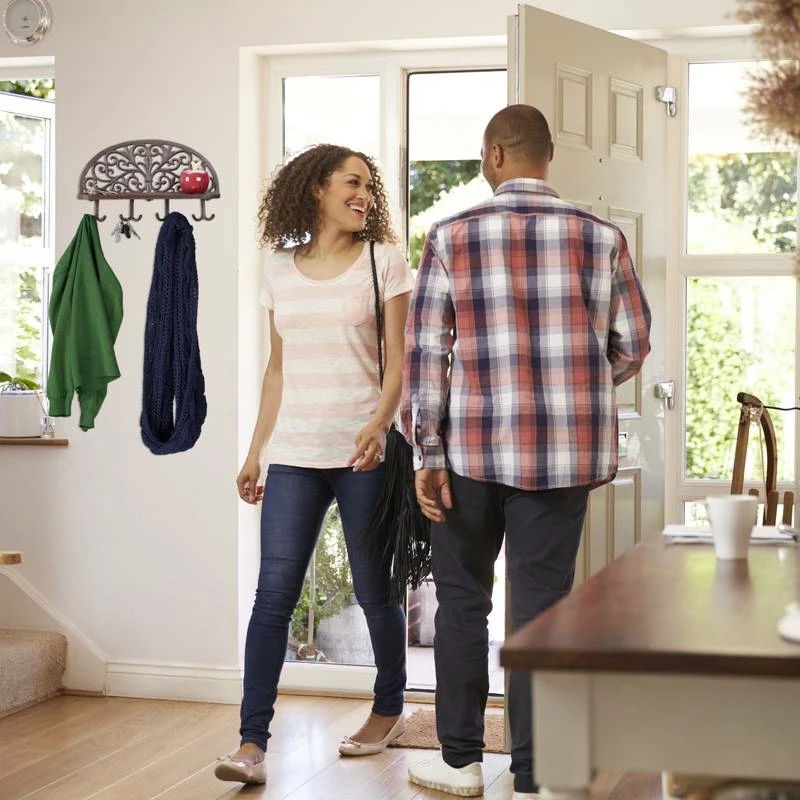 Porte-manteaux Mural Brun En Lot De 3 5 Porte-manteaux Mural Brun En Lot De 3 – Image 3