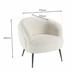 Fauteuil Cosy Tissu Bouclette Blanc -HOME24 Soldes 6255f0657fee4e80850af1aa9efa98d3