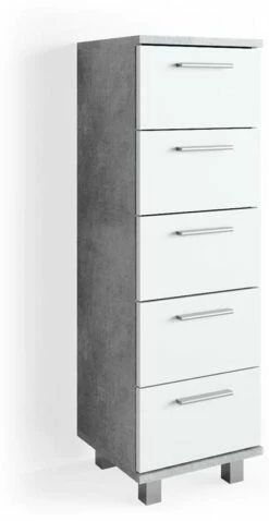 Chiffonnier Ilias Béton/blanc