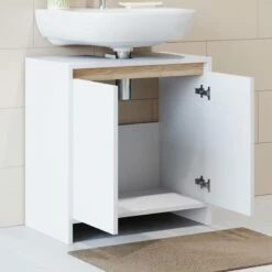 Meuble Sous-lavabo Emma Blanc/sonoma -HOME24 Soldes 690ba9c5a1d54af691dcd41271ee56ad