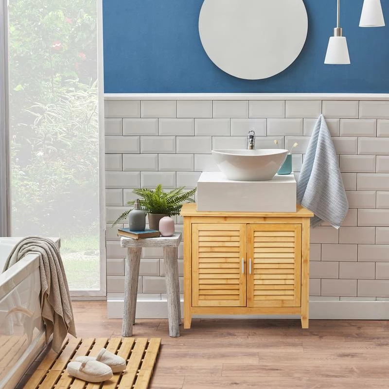 Armoire Dessous De Lavabo Bambou 4 Armoire Dessous De Lavabo Bambou – Image 2