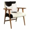 Fauteuil Teck Avec Peau De Chèvre Noire -HOME24 Soldes 78fdb29e3e26449fb02ab208cac530d8