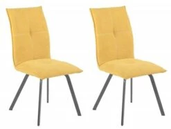 Lot 2 Chaises Tissu Pieds Métal - ARIA