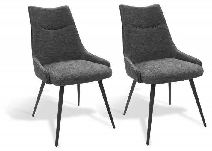 Lot De 2 Chaises Tissu Beige - OLBIA 6 Lot De 2 Chaises Tissu Beige - OLBIA – Image 4