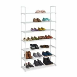 Étagère à Chaussures Métal Blanc