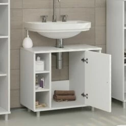 Meuble Sous-lavabo Fynn Blanc -HOME24 Soldes 80229a5d43b644b4a21a52e3fcbf33a3