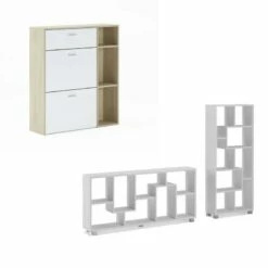 Set M.Chaussures Chêne/blanc Et Biblio