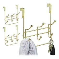 3x Porte-manteaux Avec 3 Crochets Double