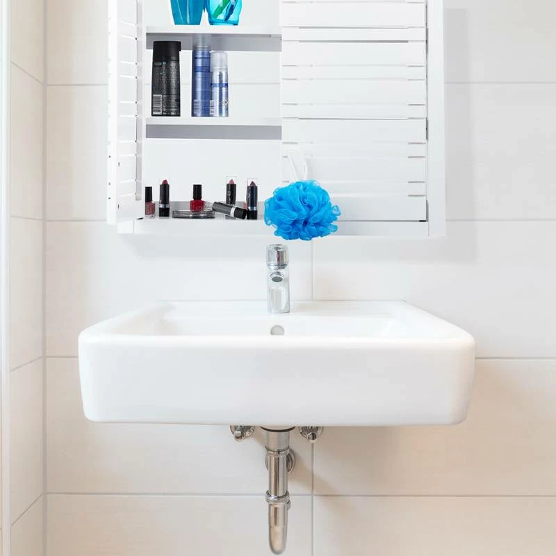 Placard Mural Salle De Bain Bambou Blanc 6 Placard Mural Salle De Bain Bambou Blanc – Image 4