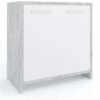 Meuble Sous-lavabo Kiko Béton/blanc